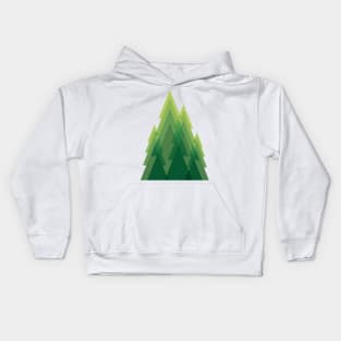 Geometric green trees Kids Hoodie